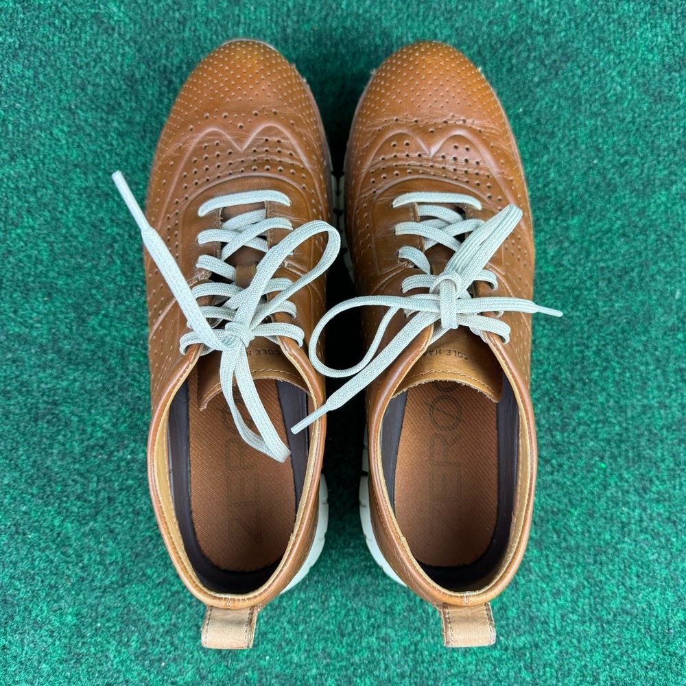 Cole Haan Zerogrand Mens Sz 10 M Brown Leather Perforated Sneakers Shoes C23711 - Picture 6 of 10